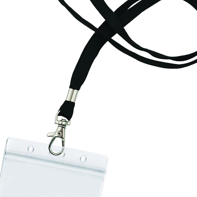 5Pack ID Badge Holder with Black Lanyards, Heavy Duty Vertical Card Holder | - Image 6