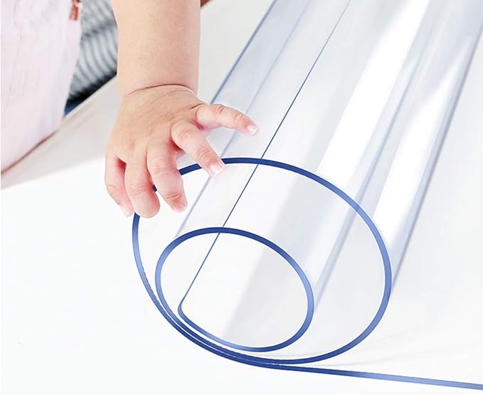 Wadrac Clear PVC Table Cover Protector, 36 x 120 Inch, Rectangular, Transparent by Wadrac