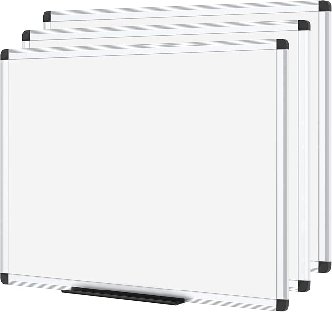 VIZ-PRO Magnetic Dry Erase Board, 48 X 24 Inches, 3 Pack by VIZ-PRO