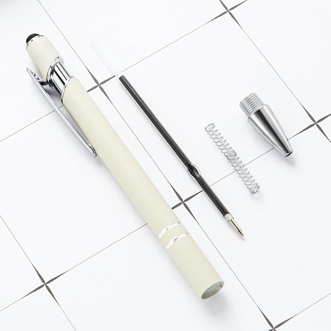 PASISIBICK 8 Pieces Ballpoint Pens, 2-in-1 Stylus Tip Retractable Ballpoint Pen, Metal Stylus Pen for Touch Screens, 1.0 mm Black Ink-DeskLoop Office