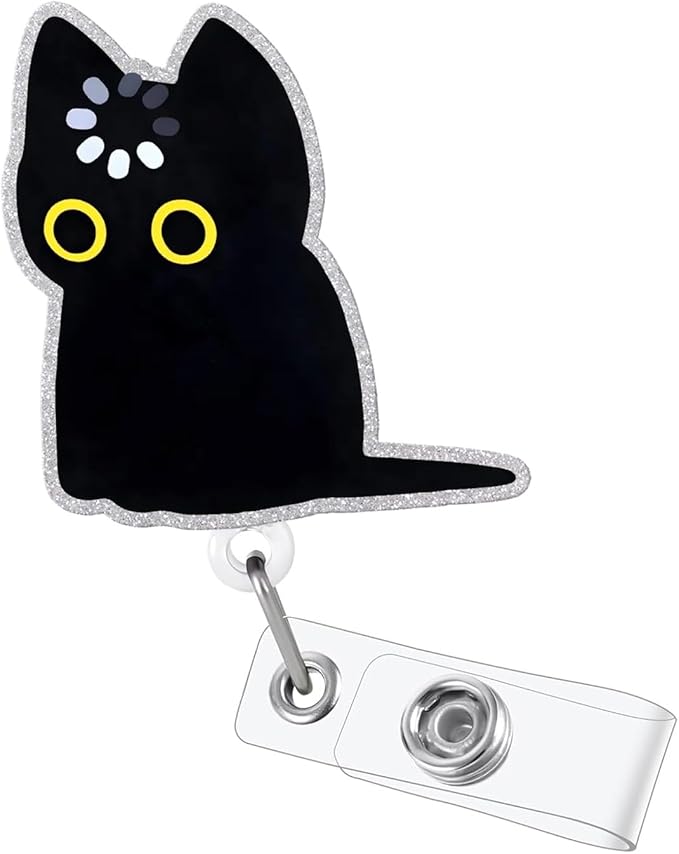 Funny Nurse Badge Reel, Cute Cat Holder by Unknown