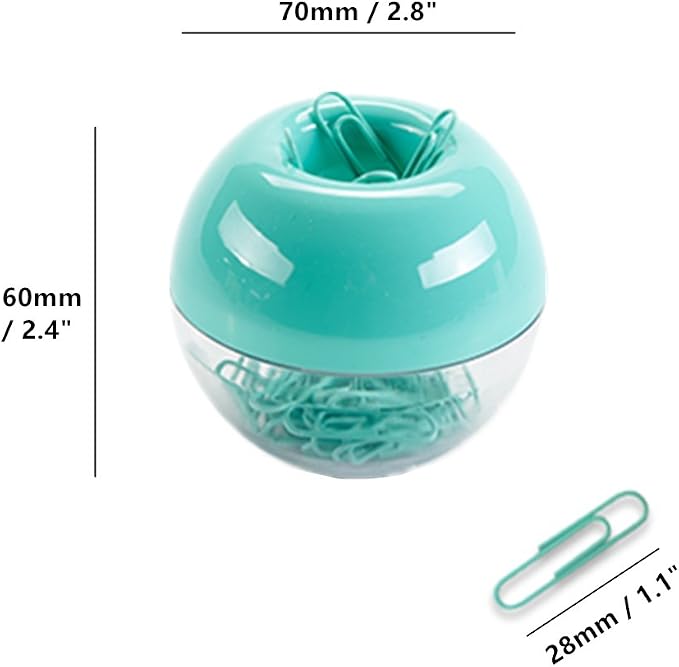 100pcs 28mm Mint Green Paper Clips Medium in Mint Paper Clips Dispensers Holder - Image 2