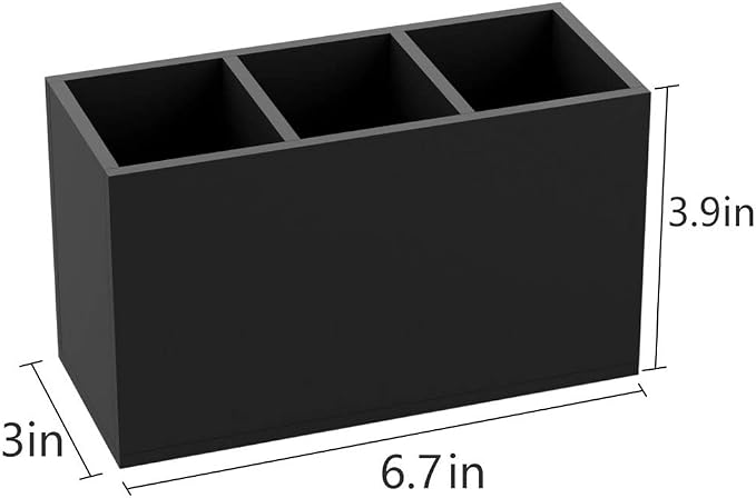 NIUBEE Acrylic Pen Holder 3 Compartments - Image 3