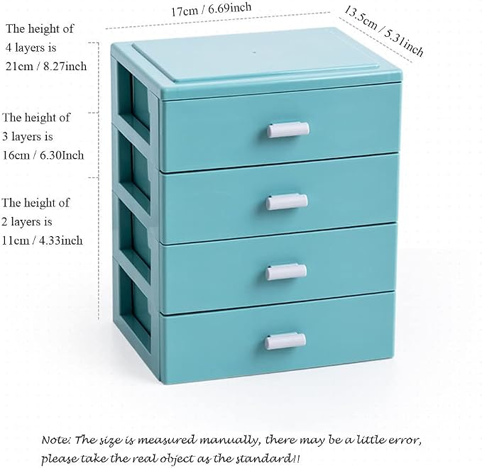 Plastic Desk Organizer with 3 Drawers, Stackable Storage Drawers, Makeup - Image 3