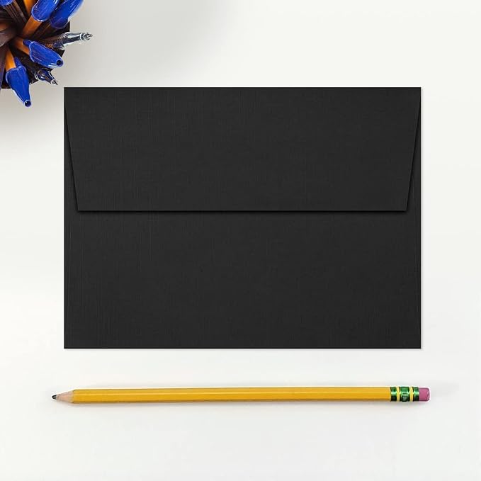 LUXPaper A7 Invitation Envelopes | Peel & Press | 5 1/4" x 7 1/4" | Black Linen - Image 4