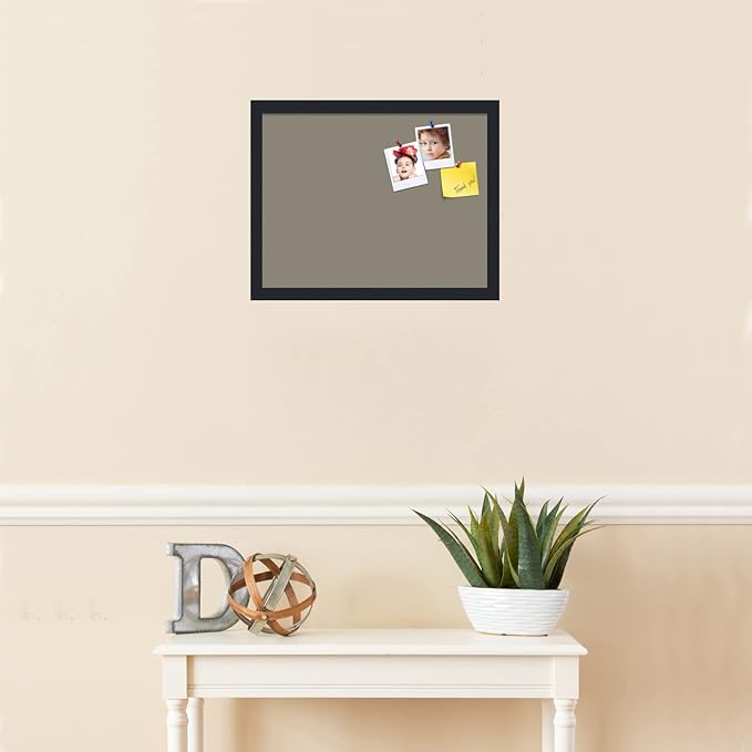 PinPix 18x14 Inch Cork Bulletin Board. This Decorative Framed Pin Board Comes with Pewter Design and a Satin Black Frame. Ideal for Home Office Decor or Message Board (PinPix-1812)-DeskLoop Office