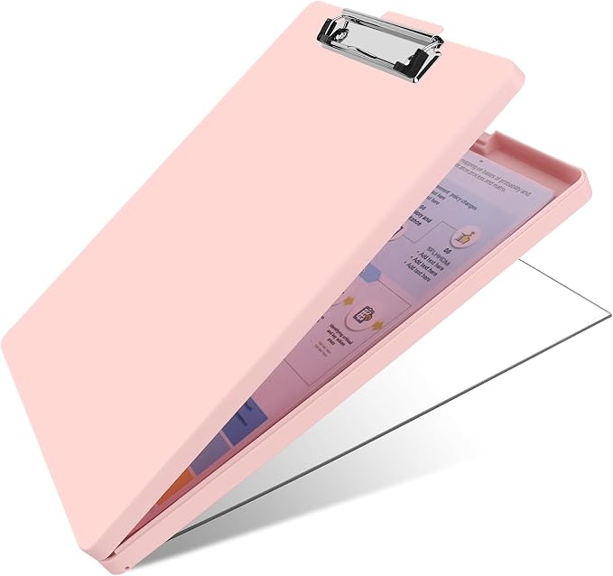 SFLHHDM Clipboard with Storage, Heavy Duty Clip Boards 8.5x11 with 2 Storage by SFLHHDM