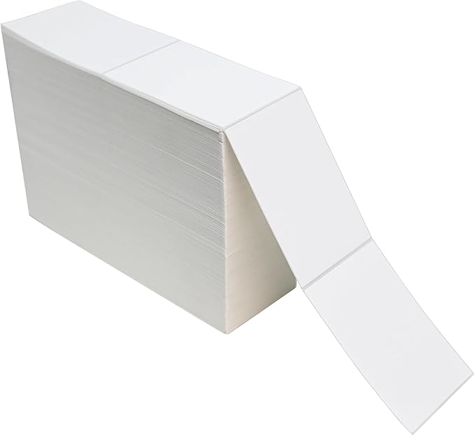 L LIKED 4000 Fanfold 4 x 6 Direct Thermal Shipping Labels, with Perforated Line, Compatible with Zebra & Rollo Printer, White, Commercial Grade-DeskLoop Office