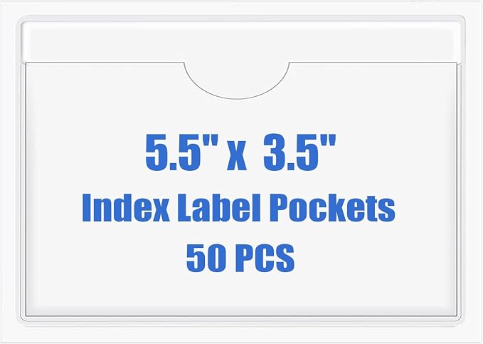 Origin-Joy 50 PCS Self-Adhesive Index Label Pockets by Origin-Joy
