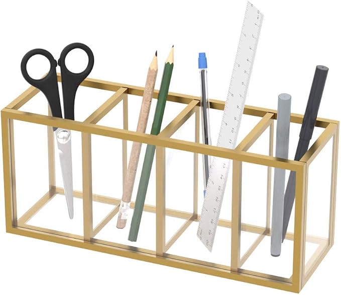 NIUBEE Acrylic Pen Holder 4 Compartments - Image 7