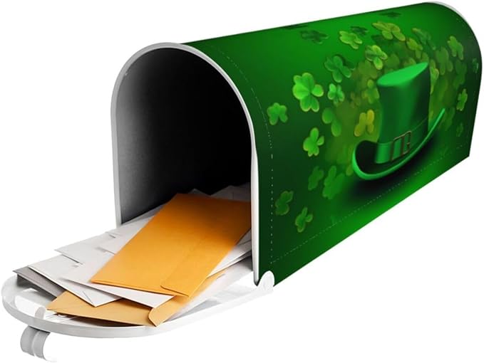 Ouqiuwa Three Leaf Clover Welcome Magnetic Mailbox Cover, St Patrick's Day - Image 6