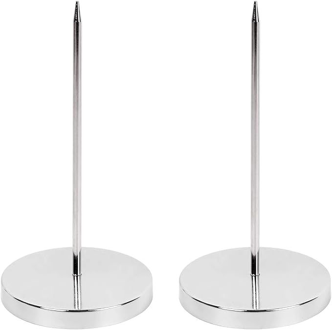 2PCS Bill Fork, Rod Paper Holder Spike, Stainless Steel Check Bill Holder by DOREXLON