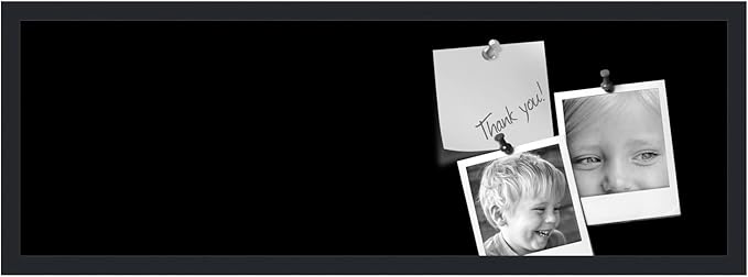 PinPix 36x12 Inch Cork Bulletin Board. This Decorative Framed Pin Board Comes with Solid Black Design and a Satin Black Frame. Ideal for Home Office Decor or Message Board (PinPix-622)-DeskLoop Office