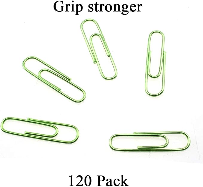 HAHIYO Paper Clips 1.3 inchs Length Green Paperclips Vinyl Coated Prevent - Image 5