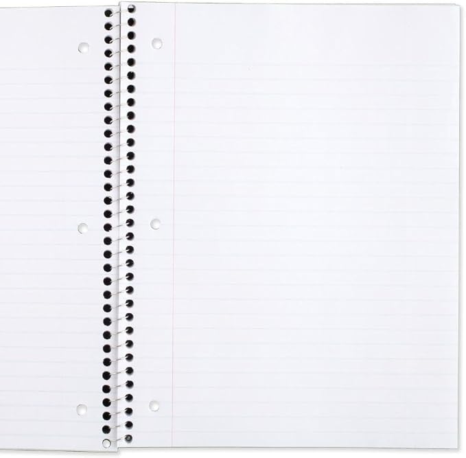 Mead Spiral Notebook, 6 Pack, 1 Subject, Wide Ruled Paper, 7-1/2" x 10-1/2" - Image 2