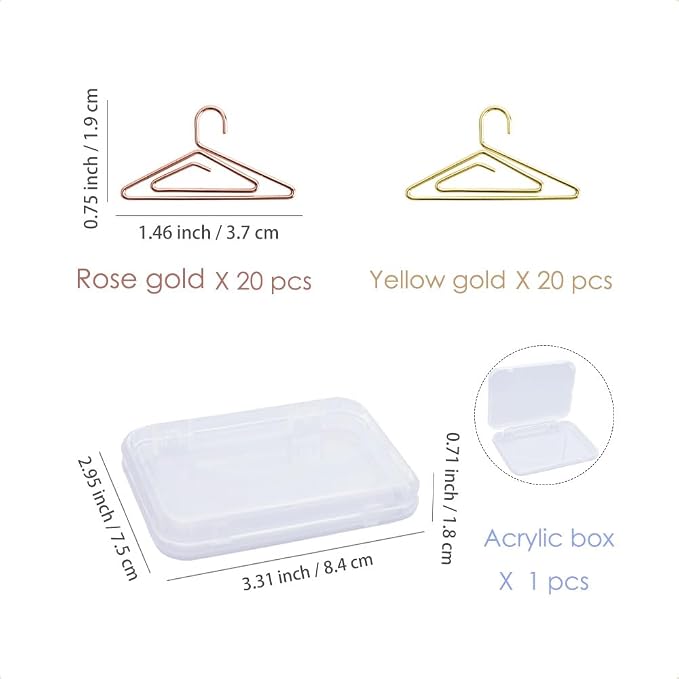 OWLFAVO 40pcs Hanger Shape Paper Clips - Image 2