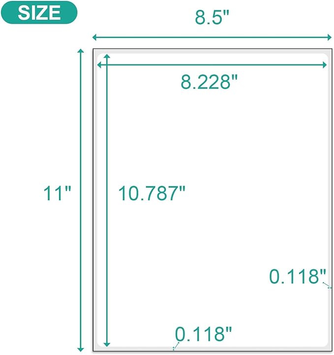 MFLABEL Full Sheet Sticker Label, Address Sticker, White Matte Label Paper, 8-1/2" x 11" Shipping Labels for Laser & Inkjet Printer (5000 Labels, 5000 Sheets)-DeskLoop Office