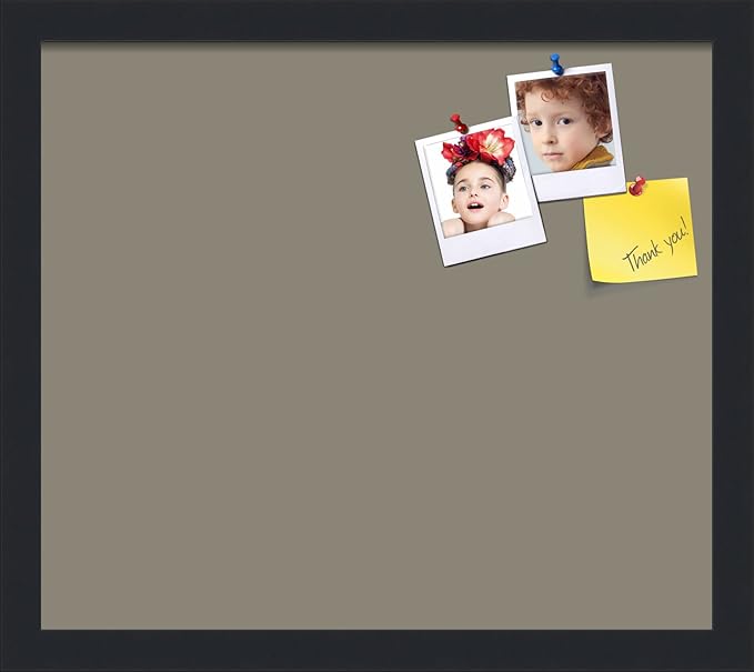 PinPix 16x14 Inch Cork Bulletin Board. This Decorative Framed Pin Board Comes with Pewter Design and a Satin Black Frame. Ideal for Home Office Decor or Message Board (PinPix-1812)-DeskLoop Office