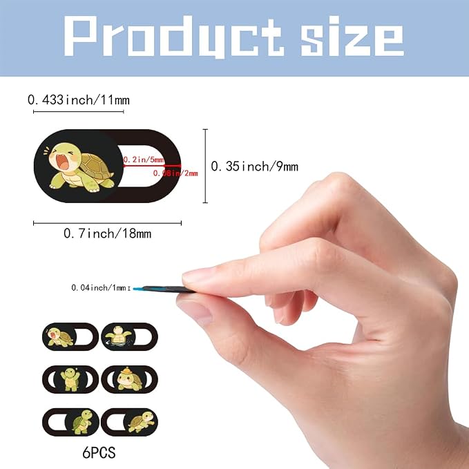 6Pcs 6 Styles Turtle Camera Cover Slide Cute Privacy Guard Accessories - Image 2