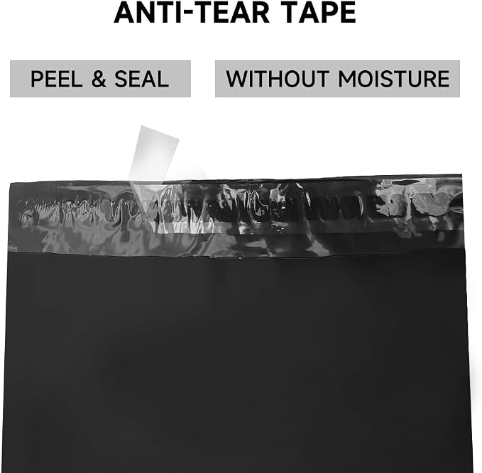 Black Poly Mailers 14.5x19 Inch, 100 Pack | Self-seal shipping bags - Image 3