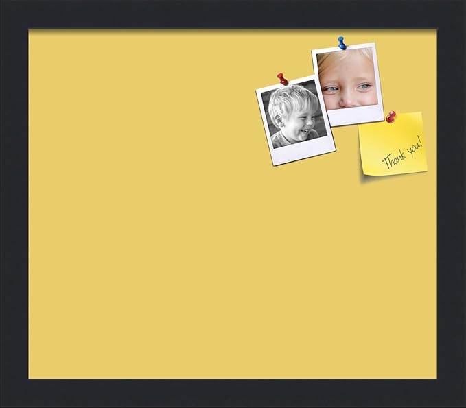 PinPix 14x12 Inch Cork Bulletin Board. This Decorative Framed Pin Board Comes with Honey Pastel Design and a Satin Black Frame. Ideal for Home Office Decor or Message Board (PinPix-1810)-DeskLoop Office