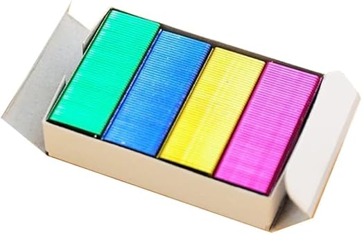 800Pcs Mini Color Staples DIY Shop Stapler Refills Standard Book Staples Mini by Enyolidimk