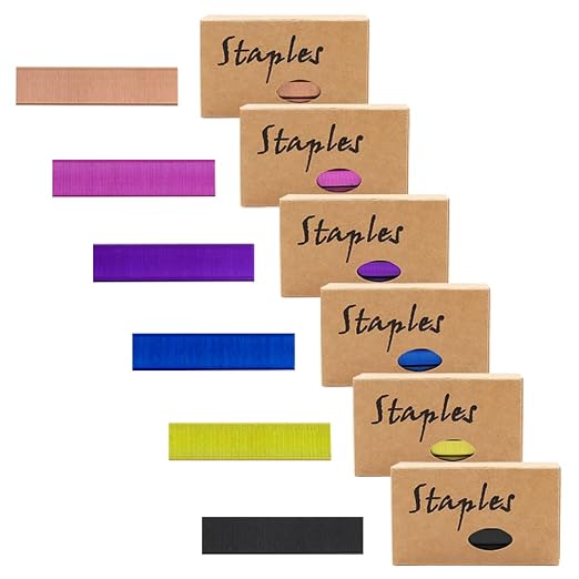 Colored 26/6 Standard Staple Set 12mm Width 1000/Box 6 Boxes/Pack 6000 Count by MEIYITIAN