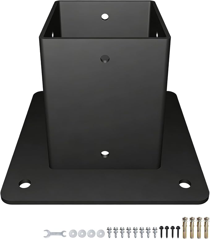 2" x 2" Sign Post Square Sign Post Anchor Base | Surface Mount Base | 1 Pack by YVTCRTCW