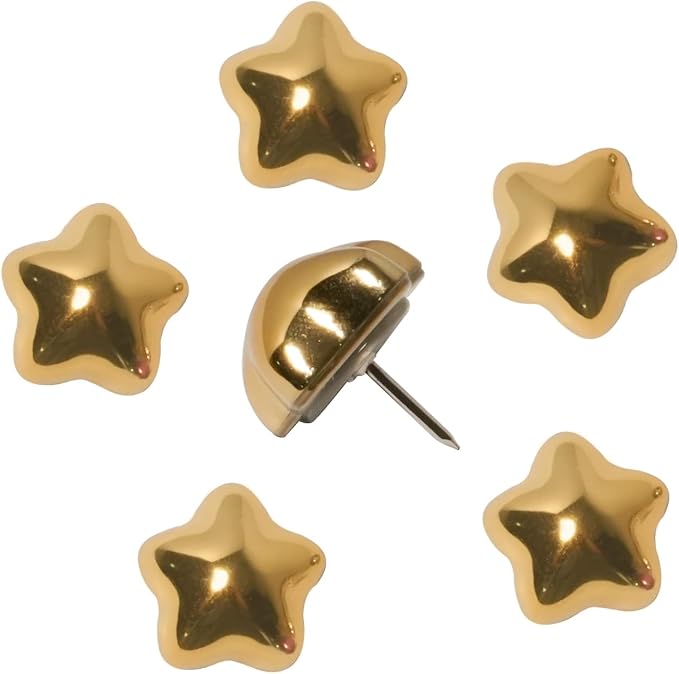 50 PCS Gold Star Push Pins, Resin Thumb Tacks, Decorative Tacks, by Unknown