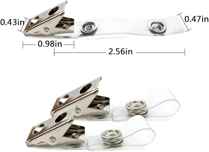 DE Metal Badge Clips with PVC Straps - Image 3