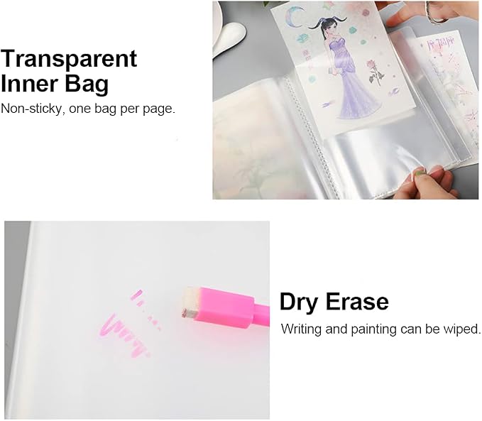 Ymiko Hand Account Insert Storage Bag MINI Information Pouch Sticker Organizer - Image 3