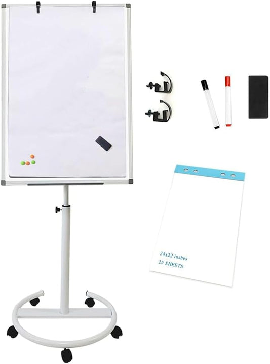 Mobile Dry Erase Board – 36x24 inches Height Adjustable Magnetic Portable by Boardest