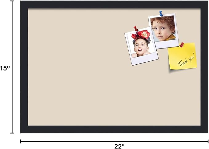 PinPix 22x15 Inch Cork Bulletin Board. This Decorative Framed Pin Board Comes with Desert Pastel Design and a Satin Black Frame. Ideal for Home Office Decor or Message Board (PinPix-1815)-DeskLoop Office