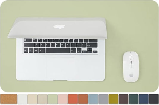 Cork Desk Mat - Small Dual-Sided Desk Pad for Office and Home - Desk Organization and Accessories - Ideal for Large Mouse Pad and Small Desk Mats on Top of Desks(Light Green,23.6"x 13.8")-DeskLoop Office