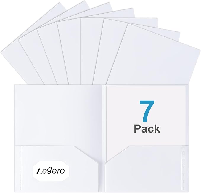 Aegero Plastic Folders with Pockets, Durable Heavy Duty File Folders with by Unknown