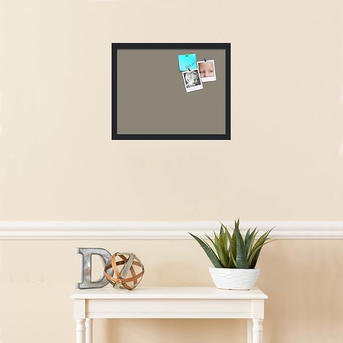 PinPix 19x15 Inch Cork Bulletin Board. This Decorative Framed Pin Board Comes with Pewter Design and a Satin Black Frame. Ideal for Home Office Decor or Message Board (PinPix-1812)-DeskLoop Office