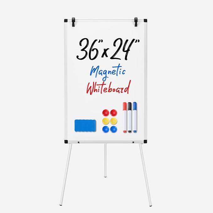 DUMOS Magnetic White Board Easel 36"x24" by DumosLifestyle