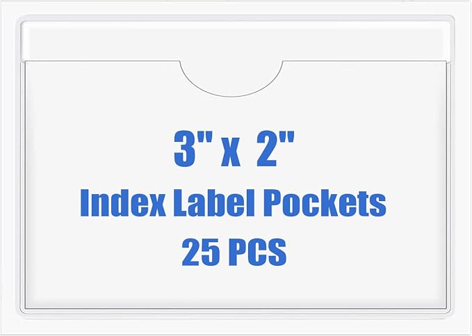 Origin-Joy 25 PCS Self-Adhesive Index Label Pockets by Origin-Joy