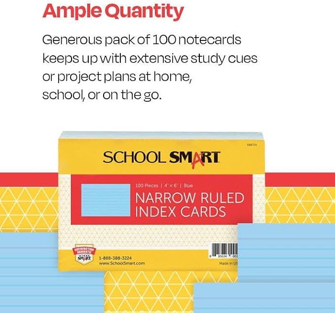 School Smart Ruled Index Card, 4 x 6 Inches - Image 5