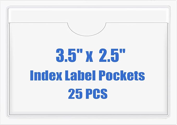 Origin-Joy 25 PCS Self-Adhesive Index Label Pockets by Origin-Joy