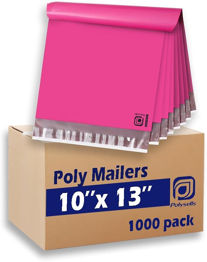 POLYSELLS 1000 pcs 10x13 Inches Pink Poly Mailers Shipping Envelopes, Strong by POLYSELLS