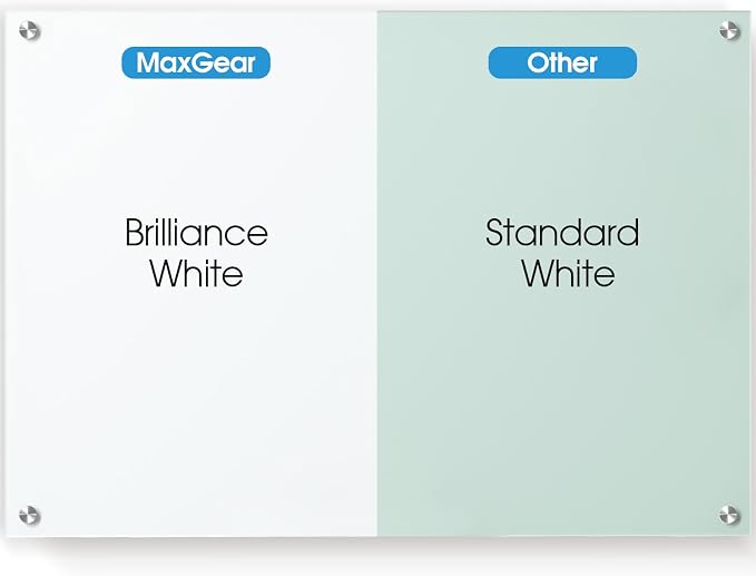 MaxGear Glass Whiteboard Tempered Magnetic Dry Erase Board 48 x 36 Inch Ultra - Image 2