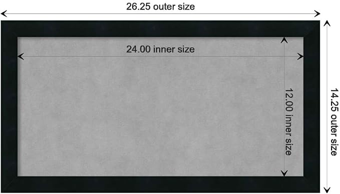 Amanti Art Black Framed Magnetic Board 14x26 Small Vision Board - Image 4