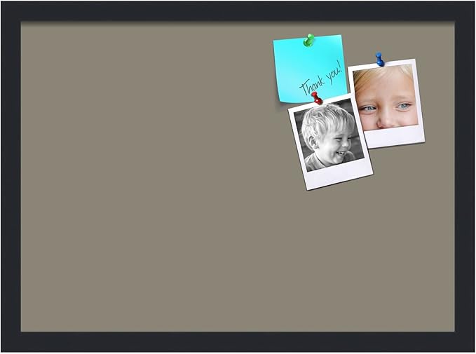 PinPix 21x15 Inch Cork Bulletin Board. This Decorative Framed Pin Board Comes with Pewter Design and a Satin Black Frame. Ideal for Home Office Decor or Message Board (PinPix-1812)-DeskLoop Office