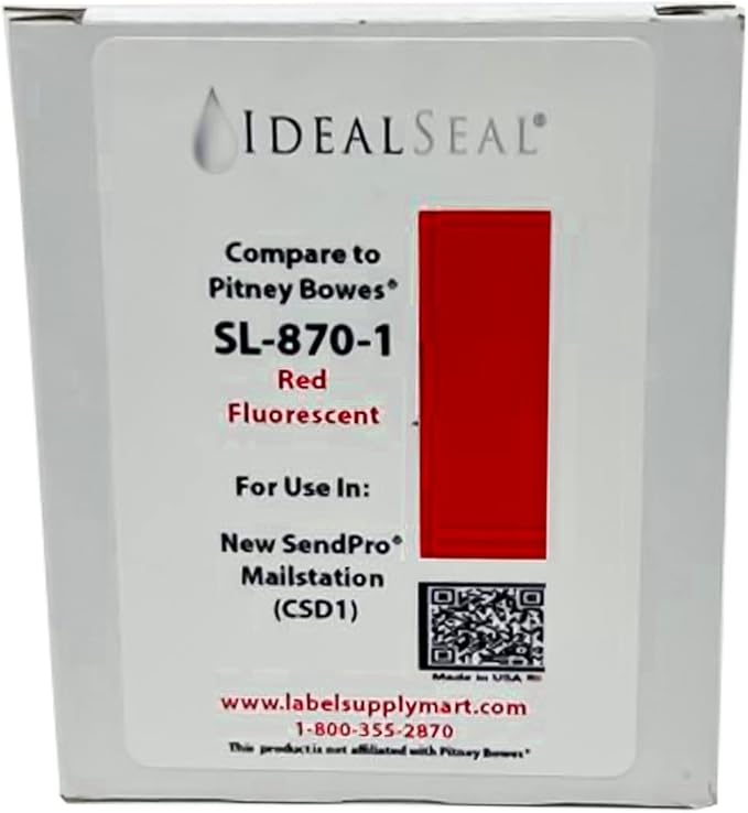 IDEALSEAL Replacement Postage Ink for SL-870-1 Red Ink Cartridge for New SendPro Mailstation (CSD1) (2 Pack)-DeskLoop Office