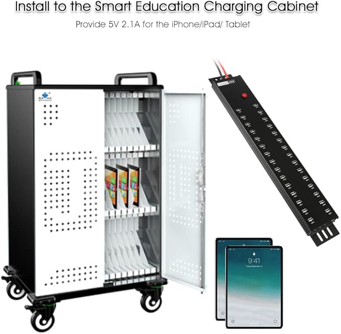 Industrial USB 2.0 Hub 30 Ports with 300W Power Supply Wall Mountable Support Refurbishing and Brush, Batch Data Transfer-DeskLoop Office
