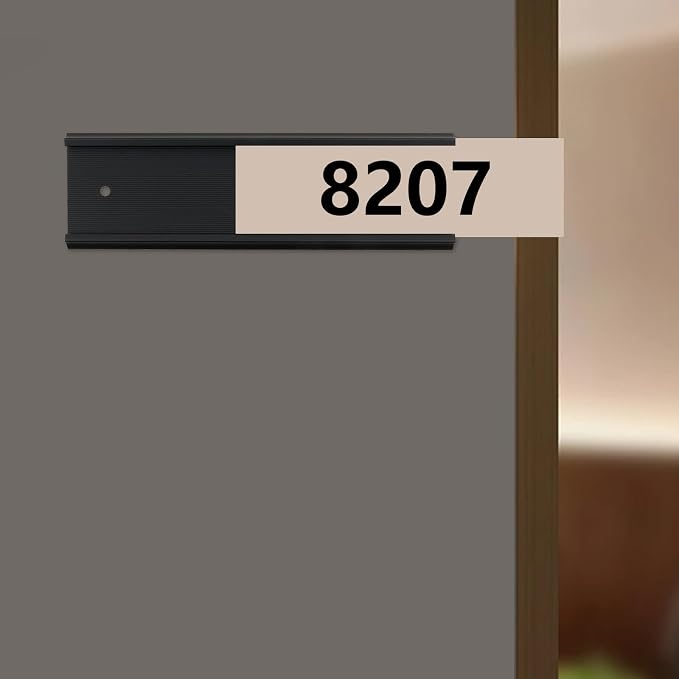 Antrader 10Pcs Name Plate Holders, Aluminium Alloy Name Plates, Sliding Room - Image 2