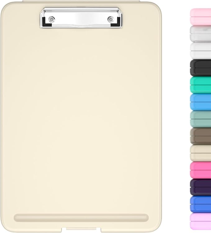 Hongri Clipboard with Storage, 8.5 x 11 Clip Board Foldable, Khaki | Bottom by Hongri