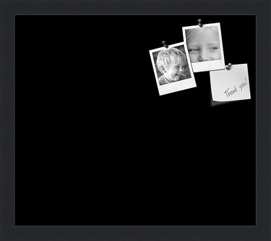 PinPix 16x14 Inch Cork Bulletin Board. This Decorative Framed Pin Board Comes with Solid Black Design and a Satin Black Frame. Ideal for Home Office Decor or Message Board (PinPix-622)-DeskLoop Office