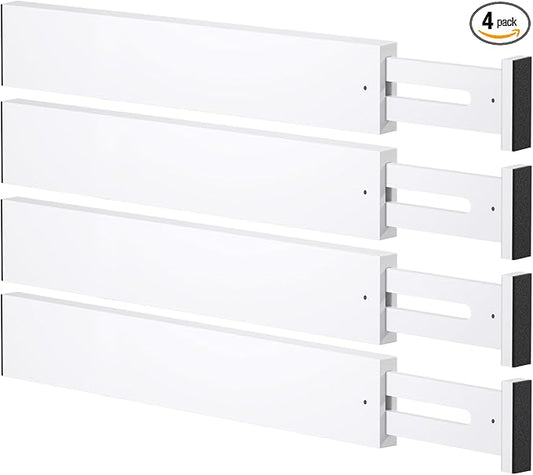 Bamboo Drawer Dividers, 17-22" Adjustable Kitchen Drawer Organizer by Ryqtop